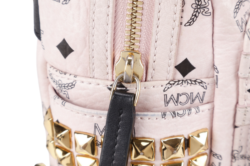 MCM PINK VISETOS STARK BACKPACK WITH STRAPS AND CARD NO DUST COVER
