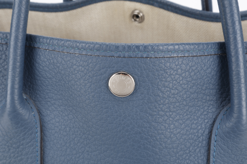 HERMES GARDEN PARTY 36 NEGONDA BLUE COLVERT SILVER HARDWARE STAMP R SQUARE (YEAR 2014) WITH DUST COVER