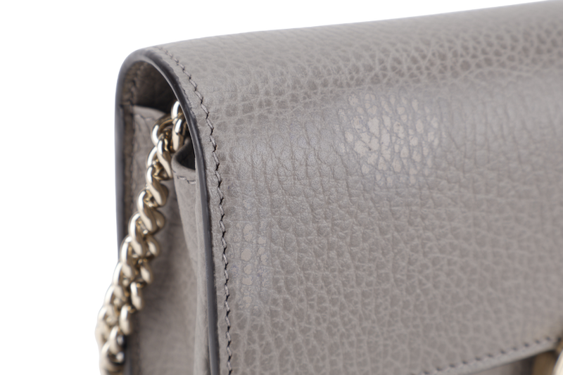 GUCCI INTERLOCKING G W.O.C GREY LEATHER GOLD HARDWARE NO DUST COVER