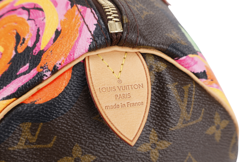 LOUIS VUITTON SPEEDY 30 STEPHEN SPROUSE GOLD HARDWARE WITH KEYS & LOCK AND DUST COVER