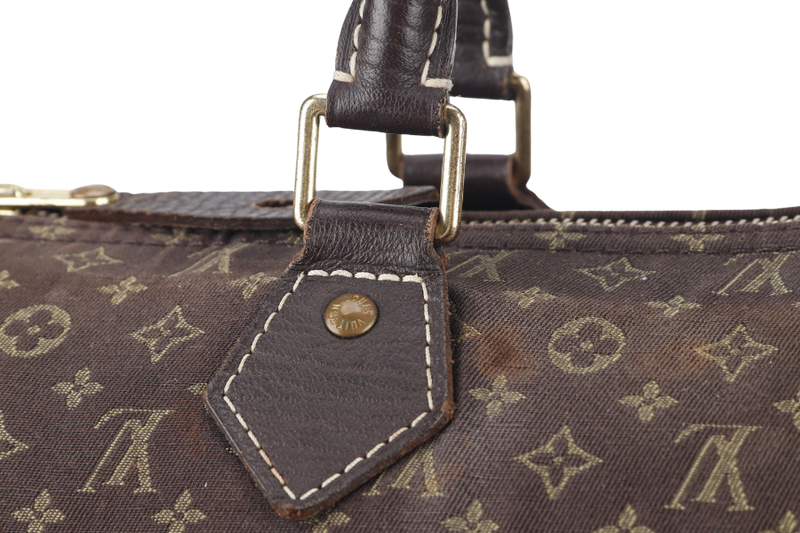 LOUIS VUITTON SPEEDY 30 (M95224) BROWN MINI LIN GOLD HARDWARE WITH DUST COVER