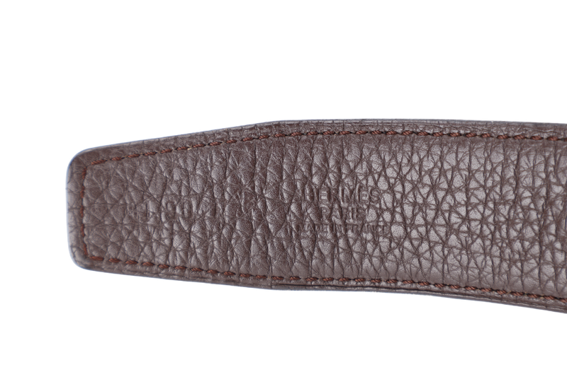 HERMES H BELT DIAMOND STUDDED SILVER HARDWARE BUCKLE WITH 90-95CM REVERSIBLE BELT WITH BOX