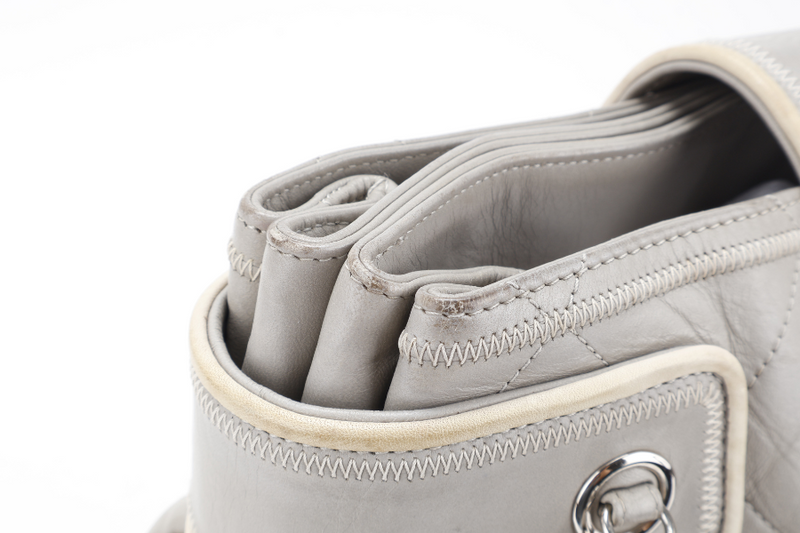 CHANEL MADEMOISELLE LOCK EAST WEST (1257xxxx) SHOPPING TOTE GREY CALFSKIN SILVER HARDWARE NO DUST COVER