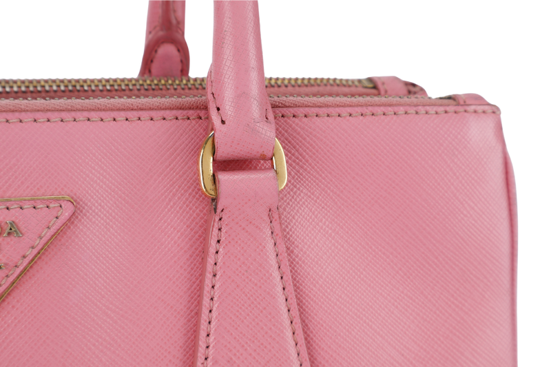 PRADA BN1801 SAFFIANO LUX SMALL PINK LEATHER GOLD HARDWARE WITH LONG STRAPS NO DUST COVER