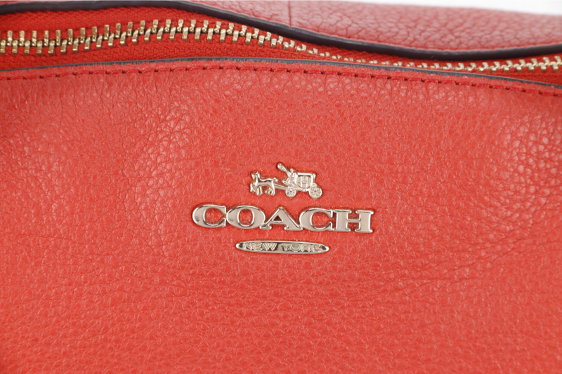 COACH F36675 SMALL KELSEY SATCHEL BRIGHT ORANGE CARMINE PEBBLE LEATHER