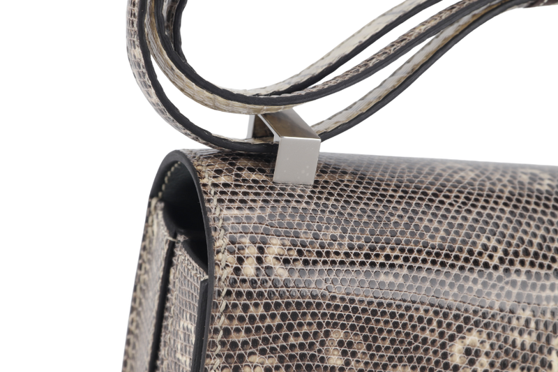 HERMES MOSAIQUE MINI 17 STAMP D (YEAR 2019) OMBRE LIZARD SILVER HARDWARE WITH DUST COVER