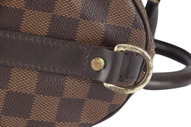 LOUIS VUITTON SPEEDY BANDOULIERE 30 DAMIER EBENE CANVAS GOLD HARDWARE WITH STRAPS AND DUST COVER