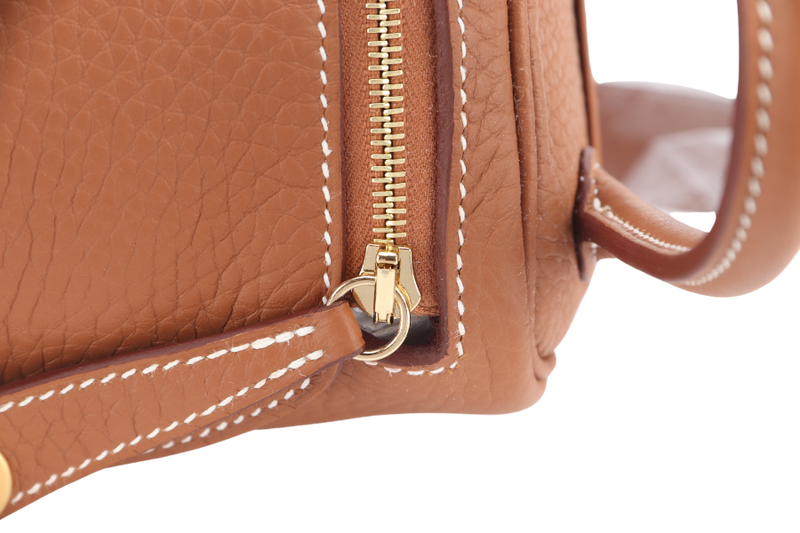 HERMES MINI LINDY GOLD COLOR CLEMENCE GOLD HARDWARE STAMP K (YEAR 2025) WITH DUST COVER AND BOX