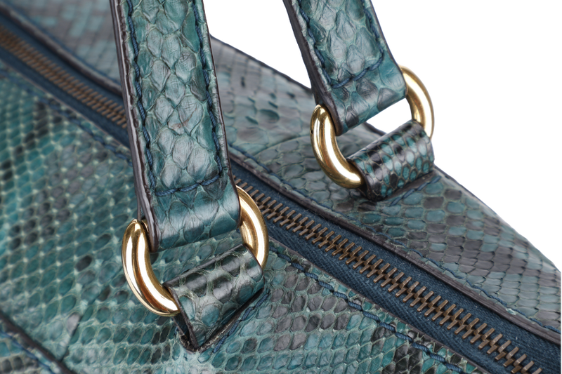 GUCCI 269963 493075 GG RIDE SHOULDER BAG IN GREEN PYTHON SKIN WITH STRAPS AND DUST COVER