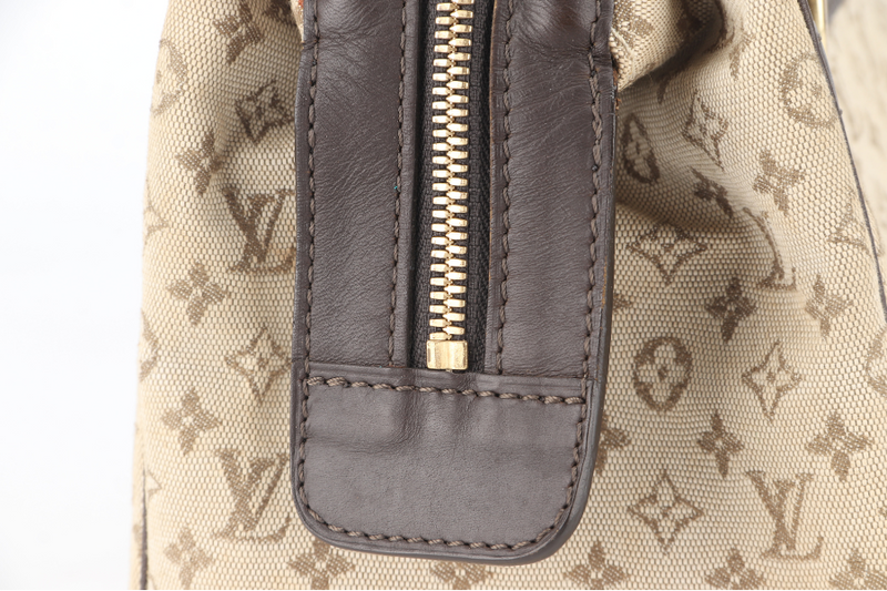 LOUIS VUITTON MINI JOSEPHINE PM BEIGE MINI LIN CANVAS GOLD HARDWARE NO DUST COVER