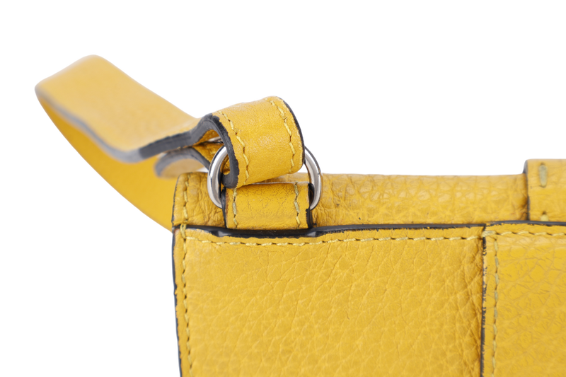 FENDI SELLERIA BAGGUETTE SMALL MUSTARD YELLOW CALF LEATHER SILVER HARDWARE NO DUST COVER