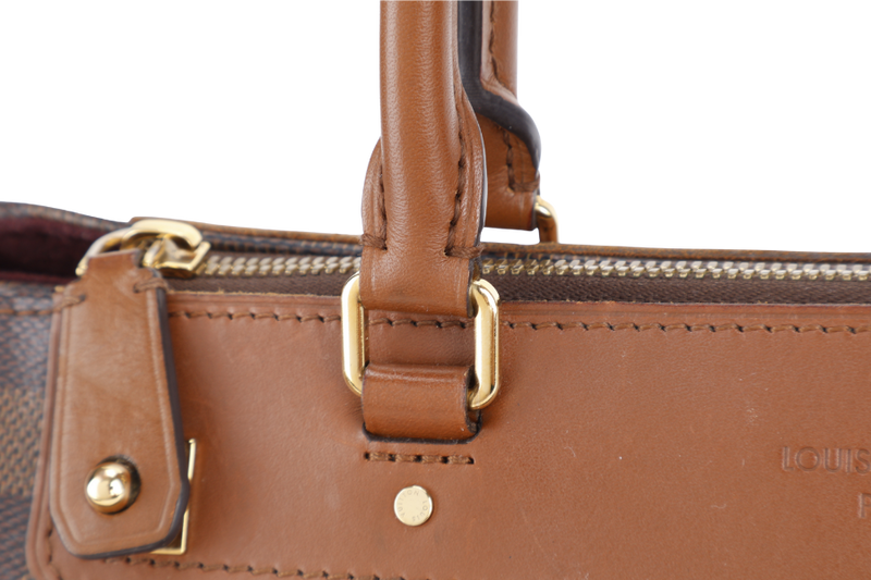 LOUIS VUITTON GREENWICH DAMIER EBENE CANVAS GOLD HARDWARE WITH STRAPS, LOCK&KEYS AND DUST COVER