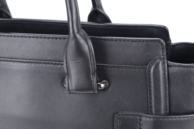 COACH SWAGGER 27 BLACK LEATHER SILVER HARDWARE WITH DUST COVER
