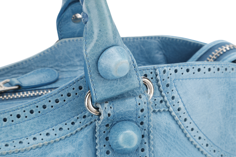 BALENCIAGA GIANT CITY BAG BLUE COLOR LEATHER WITH STRAPS AND DUST COVER
