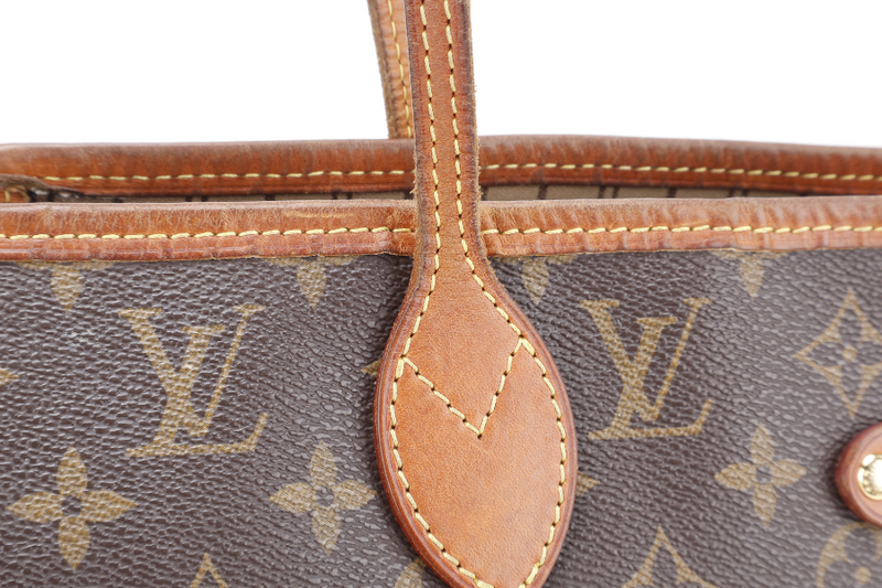 LOUIS VUITTON M46975 NEVERFULL MM MONOGRAM CANVAS GOLD HARDWARE WITH DUST COVER