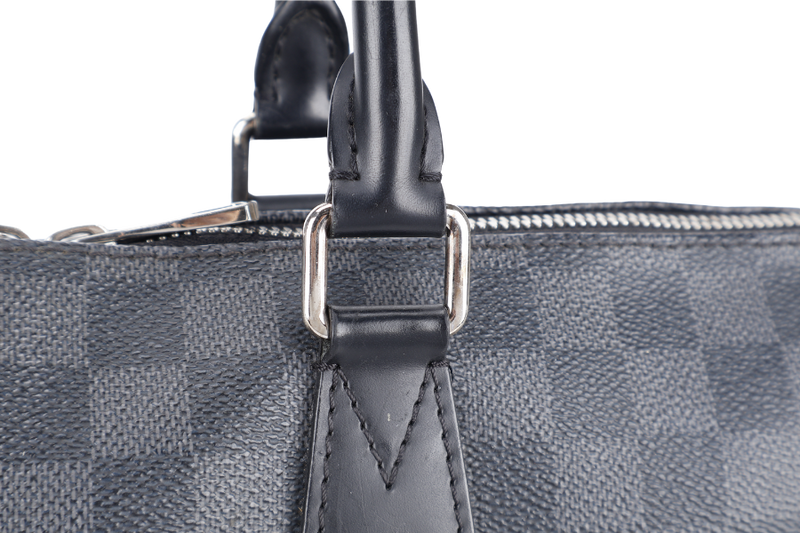 LOUIS VUITTON N48224 PORTE DOCUMENT JOULE BRIEFCASE DAMIER GRAPHITE CANVAS SILVER HARDWARE WITH STRAPS