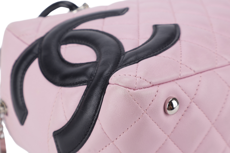 CHANEL CAMBON LINE (9139xxxx) LARGE PINK CALFSKIN LEATHER SILVER HARDWARE WITH DUST COVER