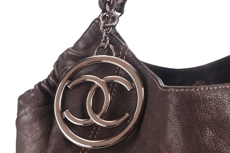 CHANEL COCO CABAS (1167xxxx) METALLIC LEATHER BRONZE HARDWARE NO DUST COVER