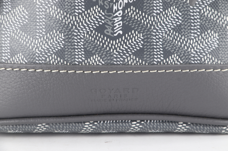 GOYARD BUCKET BAG GREY GOYARDINE WITH DUST COVER