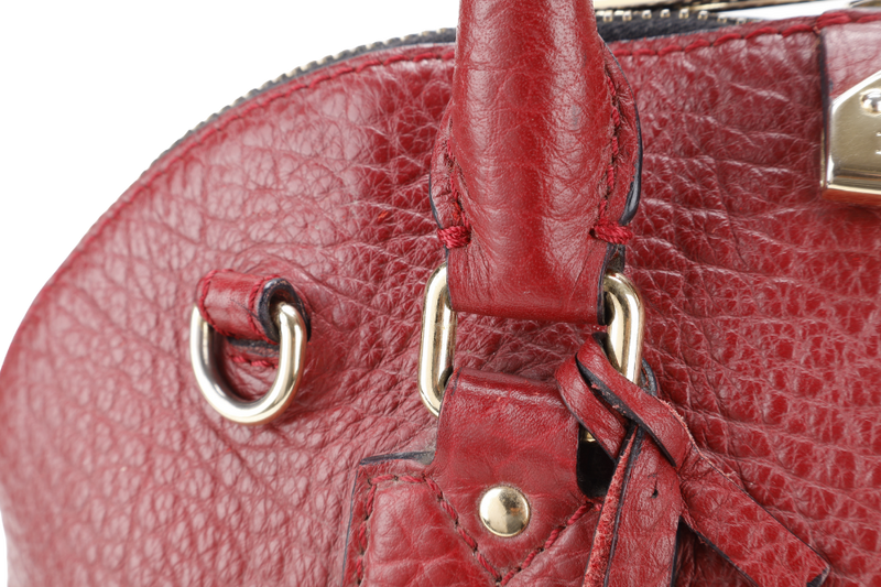 BURBERRY ORCHARD BAG MEDIUM MAROON LEATHER GOLD HARDWARE WITH LONG STRAPS NO DUST COVER