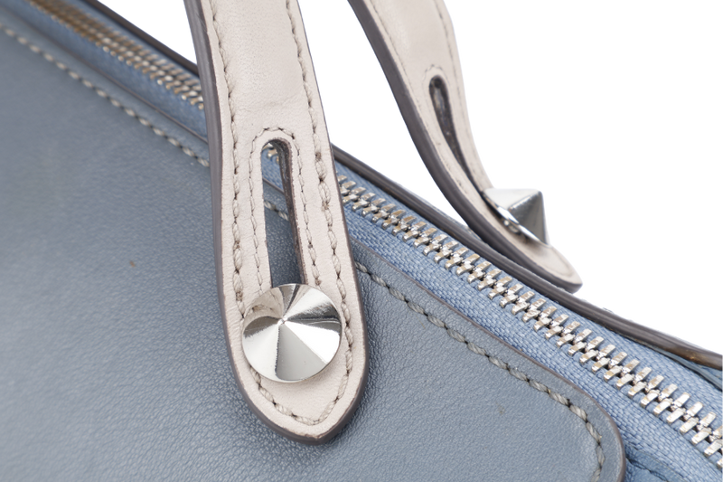 FENDI BY THE WAY SHOULDER BAG MEDIUM BLUE LEATHER SILVER HARDWARE WITH LONG STRAPS NO DUST COVER