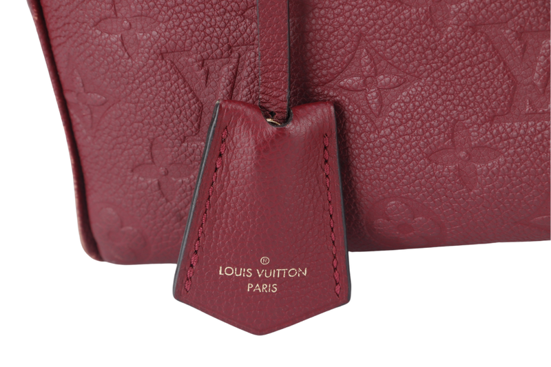 LOUIS VUITTON SPEEDY BANDOULIERE 25 (M44145) BURGUNDY MONOGRAM EMPREINTE GOLD HARDWARE WITH STRAPS, LOCK AND KEYS