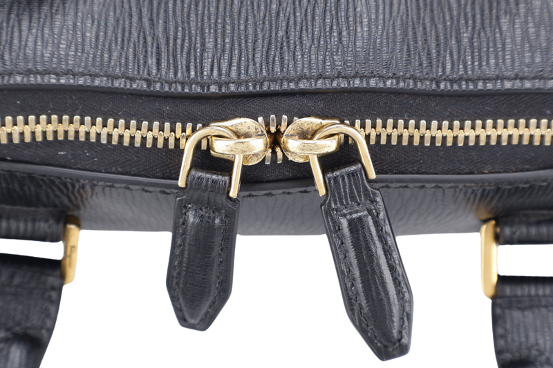 SALVATORE FERRAGAMO RIVIVAL 3.0 BLACK LEATHER BRIEFCASE GOLD HARDWARE NO DUST COVER