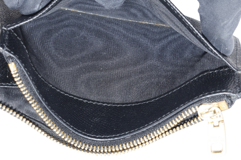 DOLCE & GABBANA BLACK GRAINED LEATHER CARDHOLDER GOLD HARDWARE WITH CARD AND BOX