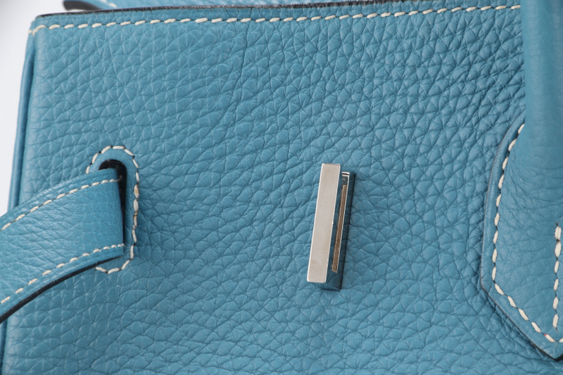 HERMES BIRKIN 35 BLUE JEANS TOGO SILVER HARDWARE STAMP N (YEAR 2010) WITH DUST COVER, PADLOCK AND KEYS