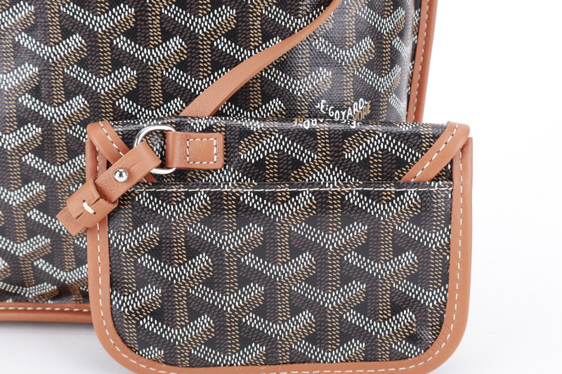 GOYARD ANJOU MINI BAG BLACK AND TAN COLOR WITH DUST COVER