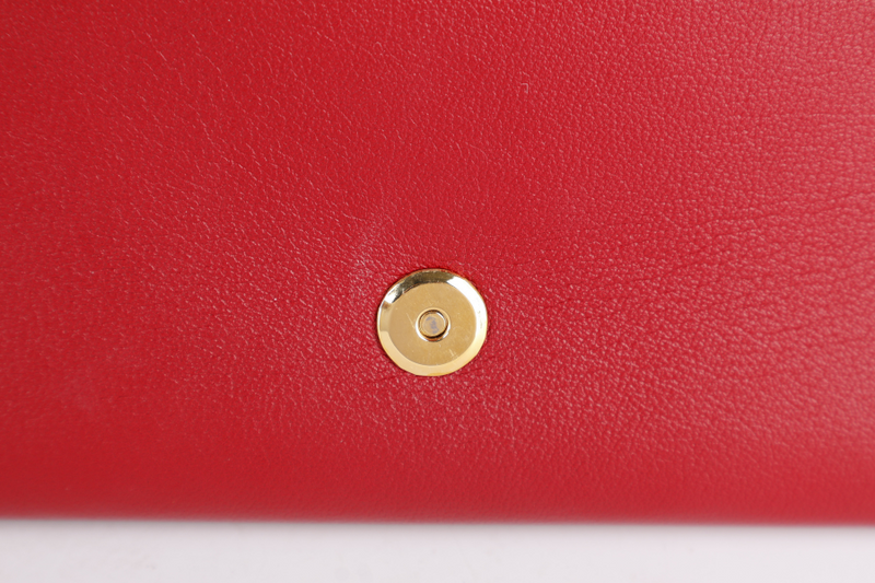 YVES SAINT LAURENT (YSL) BELLE DE JOUR CLUTCH MAROON CALFSKIN LEATHER GOLD HARDWARE WITH DUST COVER