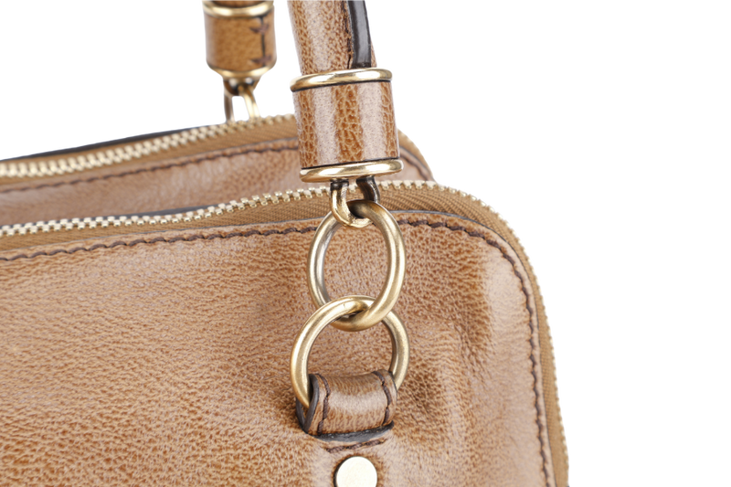 BURBERRY TOTE BAG BRONZER LEATHER GOLD HARDWARE WITH DUST COVER