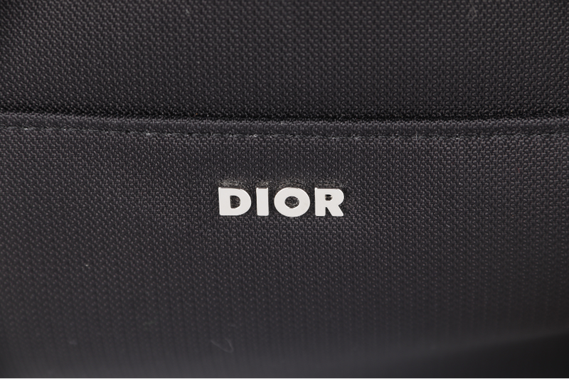 CHRISTIAN DIOR DIOR AND LEWIS HAMILTON DIOR 8 BACKPACK WITH FLAP BLACK NYLON SILVER HARDWARE WITH CARD