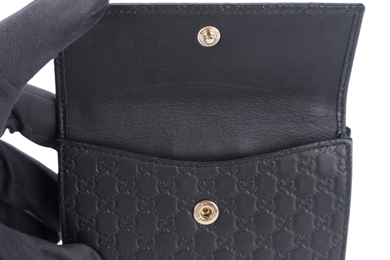 GUCCI 464916 493075 BI-FOLD BLACK GG PURSE NO DUST COVER