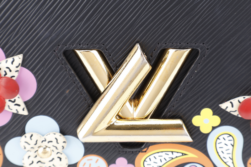 LOUIS VUITTON M41979 TWIST BLOOMING FLOWERS MEDIUM BLACK EPI LEATHER GOLD HARDWARE NO DUST COVER