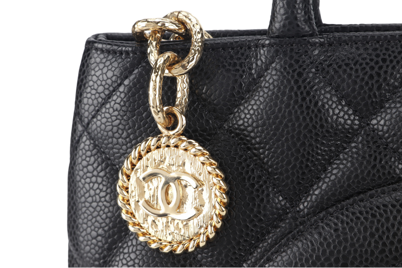 CHANEL MEDALLION TOTE (1363xxxx) BLACK CAVIAR GOLD HARDWARE WITH CARD AND DUST COVER