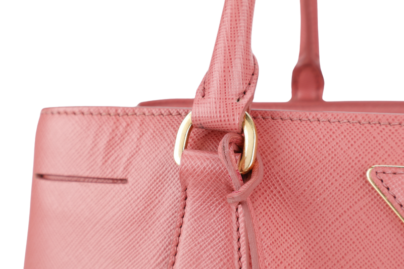 PRADA BN1874 TAMARIS PEACH COLOR SAFFIANO BAG WITH CARD AND STRAPS, NO DUST COVER