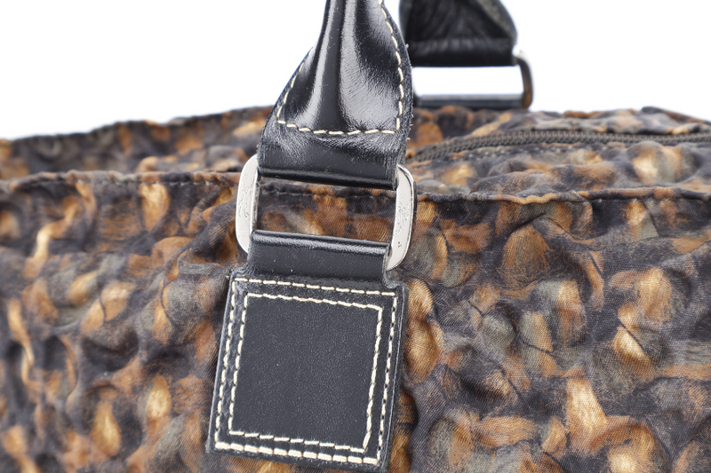 LONGCHAMP TEXTURED BLACK AND BROWN TOTE BAG NO DUST COVER