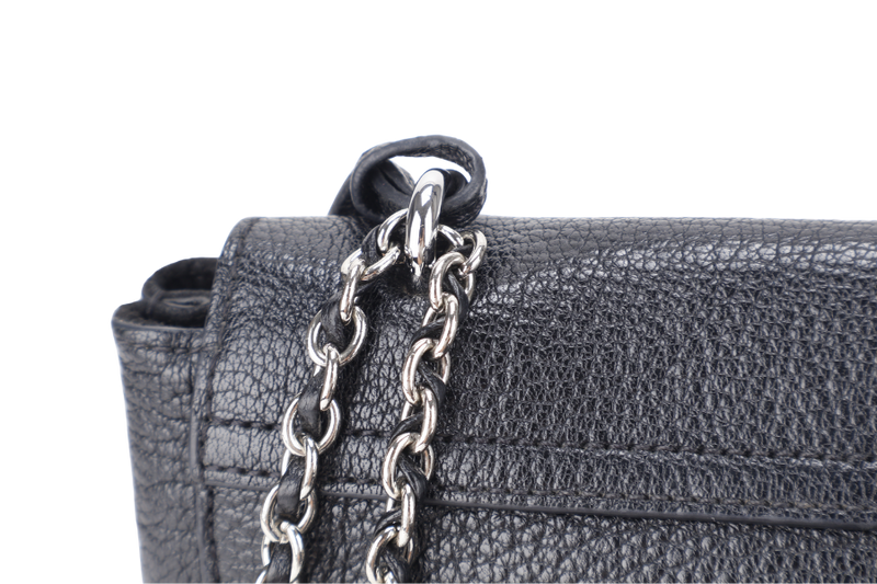 MULBERRY LILY BAG MINI BLACK LEATHER SILVER HARDWARE NO DUST COVER