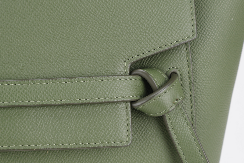 CELINE MICRO BELT BAG GREEN LEATHER GOLD HARDWARE WITH STRAPS AND DUST COVER