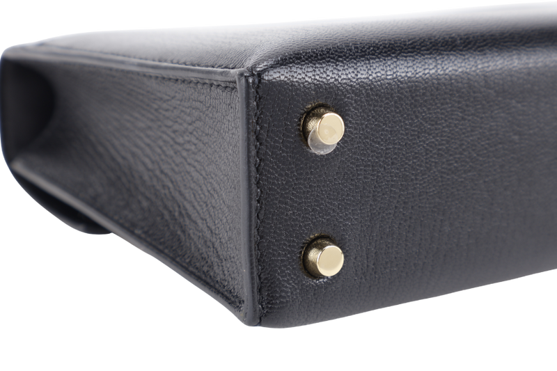 HERMES MINI VERROU CHAIN BLACK CHEVRE GOLD HARDWARE STAMP Y (YEAR 2020) WITH DUST COVER, BOX AND FELT COVER