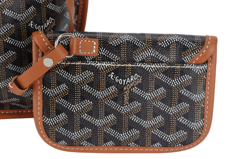 GOYARD ANJOU MINI BAG BLACK AND TAN COLOR WITH DUST COVER