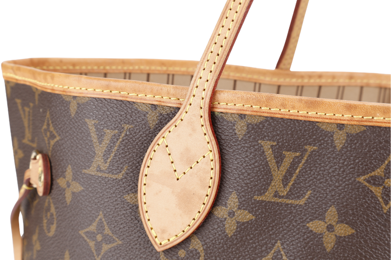 LOUIS VUITTON M46975 NEVERFULL MM MONOGRAM CANVAS GOLD HARDWARE WITH DUST COVER