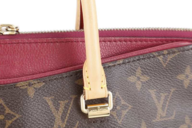 LOUIS VUITTON PALLAS MM MONOGRAM CERISE INTERIOR CANVAS GOLD HARDWARE WITH STRAPS AND DUST COVER