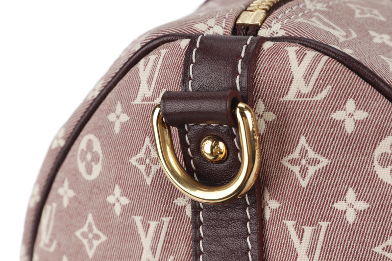 LOUIS VUITTON SPEEDY BANDOULIERE 30 (MB3140) MINI LIN CANVAS GOLD HARDWARE WITH STRAP AND DUST COVER