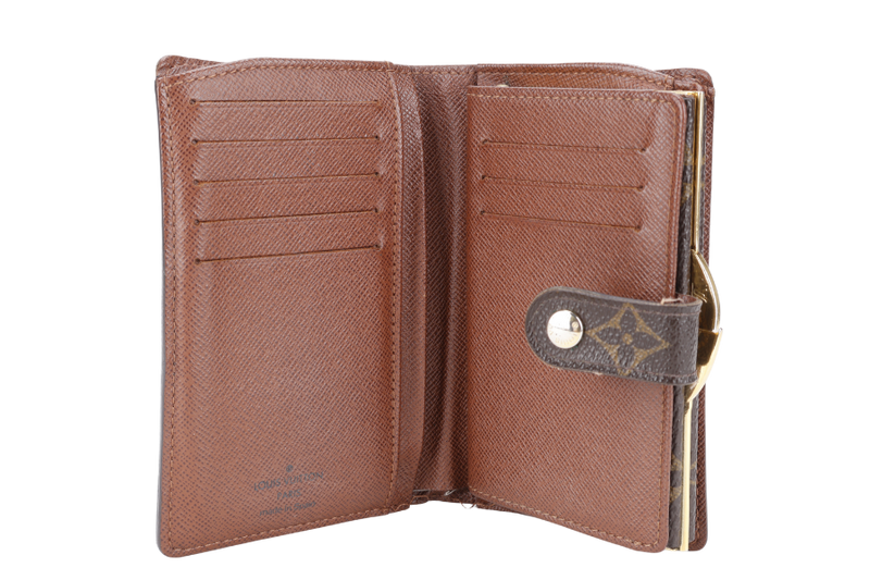 LOUIS VUITTON M61674 PORTEFEUILLE VIENNOIS WALLET GOLD HARDWARE WITH DUST COVER AND BOX