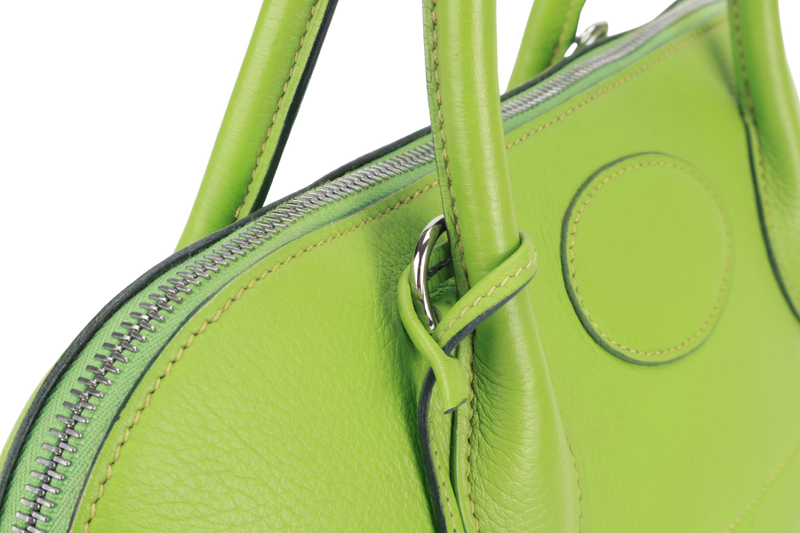 HERMES BOLIDE 35 NANNY GREEN TOGO LEATHER STAMP G SQUARE (YEAR 2003) WITH LOCK&KEYS AND STRAPS NO DUST COVER
