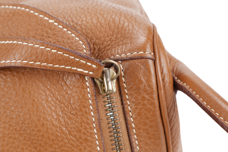 HERMES LINDY 34 STAMP K SQUARE (YEAR 2007) GOLD CLEMENCE LEATHER GOLD HARDWARE WITH DUST COVER