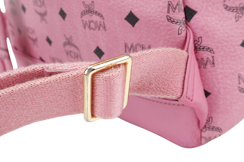 MCM STARK BACKPACK IN PINK VISETORS LEATHER GOLD HARDWARE NO DUST COVER