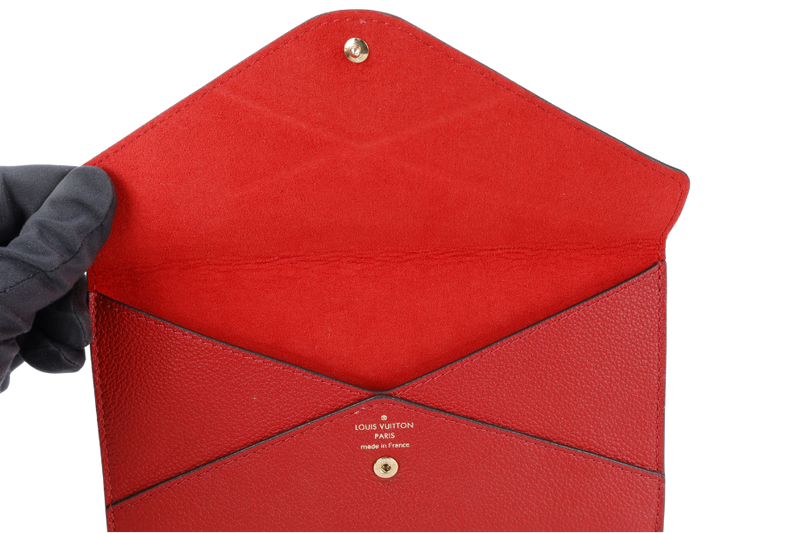LOUIS VUITTON VEAU CACHEMIRE ENVELOPE POUCH CHINESE NEW YEAR PIG RED LEATHER GOLD HARDWARE NO DUST COVER
